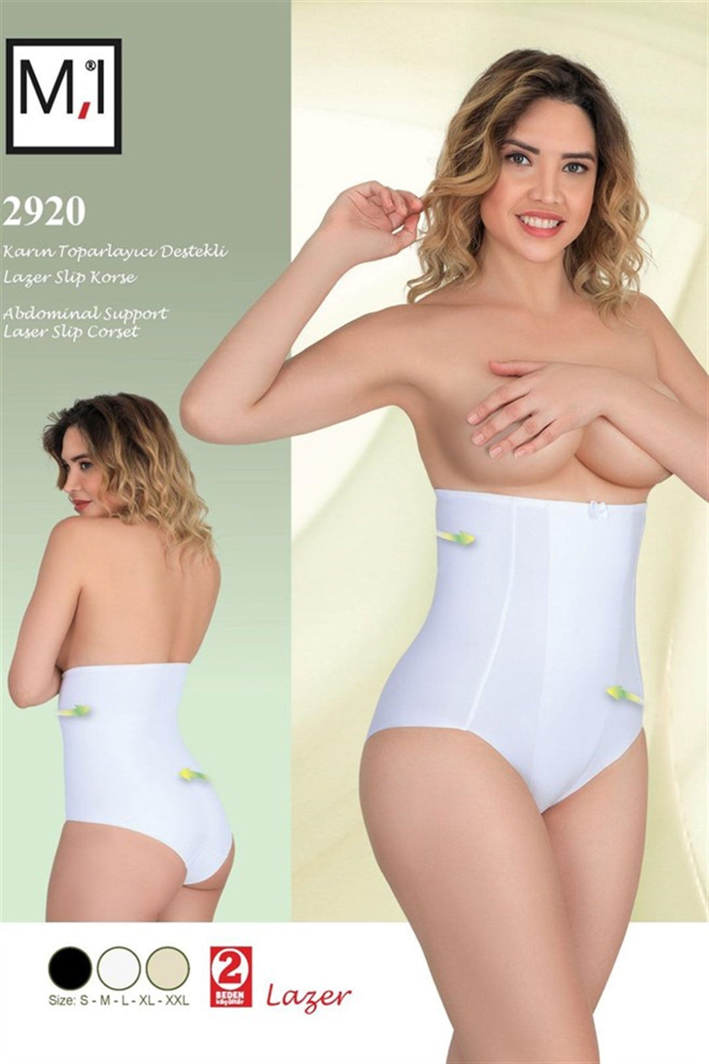  2920 Karın Toparlayıcı Destekli Lazer Slip Lohusa Korse - Lohussa